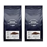 by Amazon Kaffeebohnen Caffè Intenso, Leichte Röstung, 1 kg, 2 Packungen mit 500 g – Rainforest...