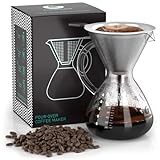 Coffee Gator Kaffeebereiter (800 ml) - Pour Over Kaffeebrüher für Filterkaffee - Glas Kaffeekanne...*